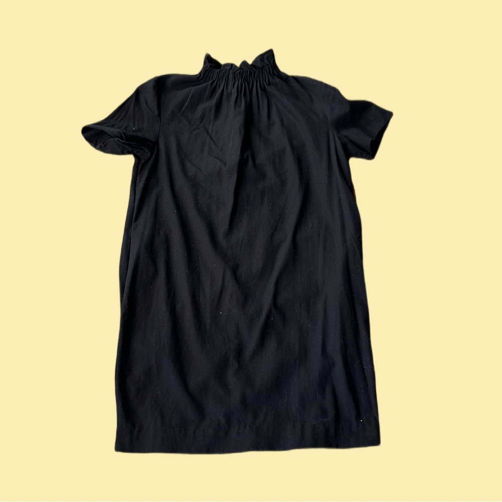 COS mock-neck black mini dress with pockets